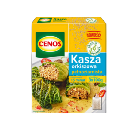 Kasza orkiszowa pełnoziarnista 3 x 100 g Cenos